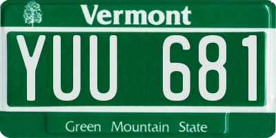 VT license plate YUU681
