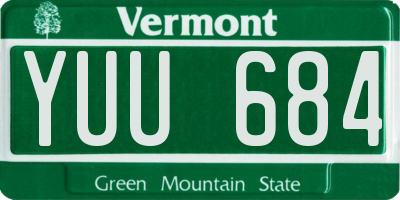 VT license plate YUU684