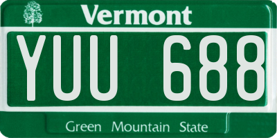 VT license plate YUU688