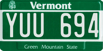 VT license plate YUU694