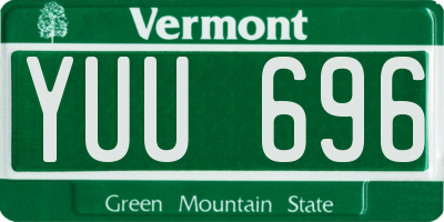 VT license plate YUU696