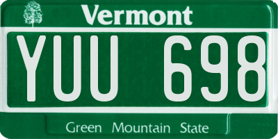 VT license plate YUU698