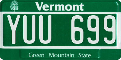 VT license plate YUU699