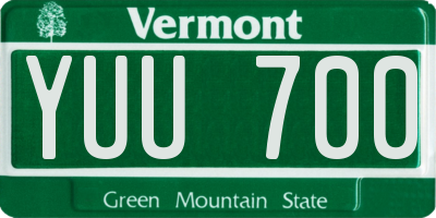 VT license plate YUU700