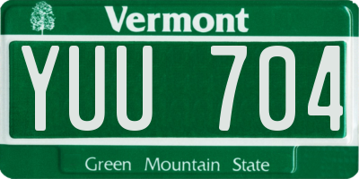 VT license plate YUU704