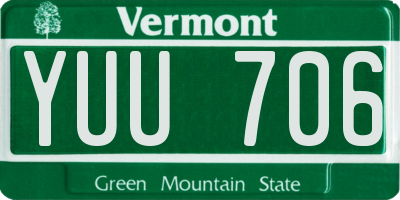 VT license plate YUU706