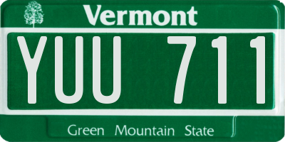 VT license plate YUU711