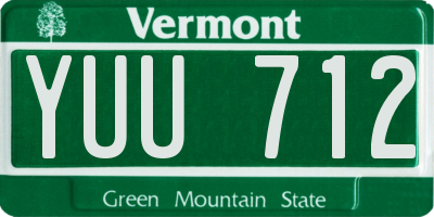 VT license plate YUU712