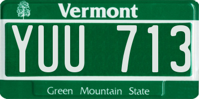VT license plate YUU713