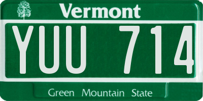 VT license plate YUU714