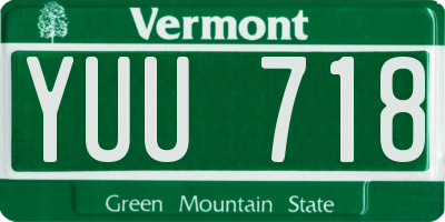 VT license plate YUU718