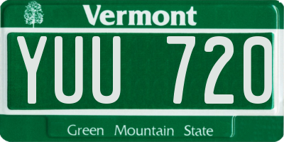 VT license plate YUU720