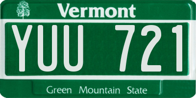 VT license plate YUU721