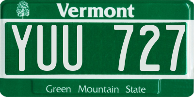 VT license plate YUU727