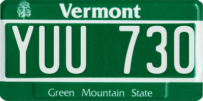 VT license plate YUU730