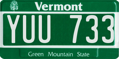 VT license plate YUU733