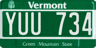 VT license plate YUU734