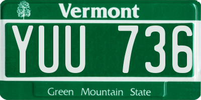 VT license plate YUU736