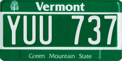 VT license plate YUU737