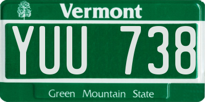 VT license plate YUU738