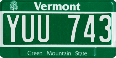 VT license plate YUU743