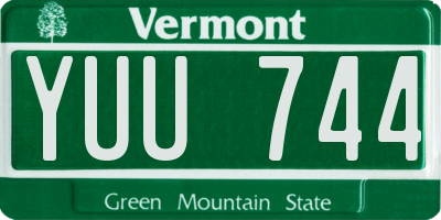 VT license plate YUU744