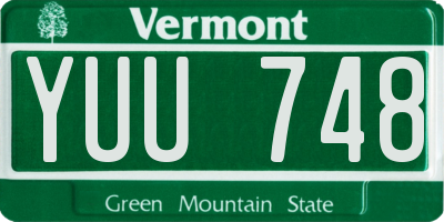 VT license plate YUU748