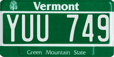 VT license plate YUU749