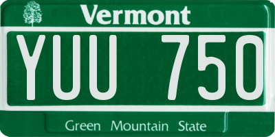 VT license plate YUU750