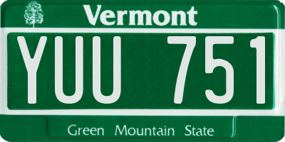 VT license plate YUU751
