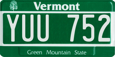 VT license plate YUU752