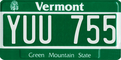 VT license plate YUU755