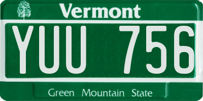 VT license plate YUU756