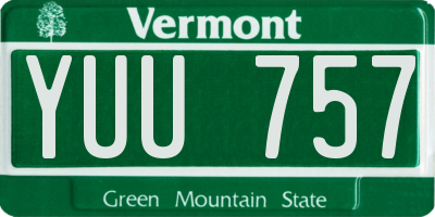 VT license plate YUU757