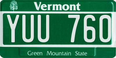 VT license plate YUU760