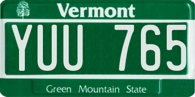 VT license plate YUU765