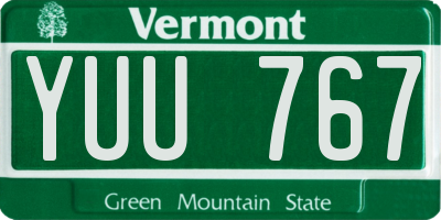 VT license plate YUU767