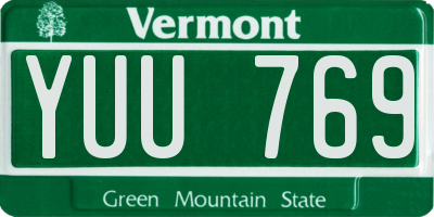 VT license plate YUU769