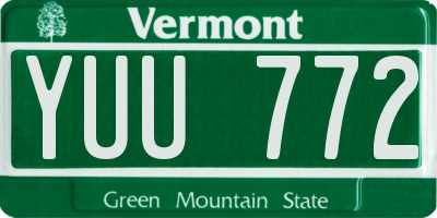 VT license plate YUU772