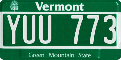 VT license plate YUU773