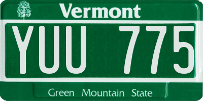 VT license plate YUU775
