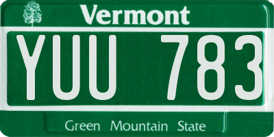 VT license plate YUU783