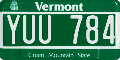 VT license plate YUU784