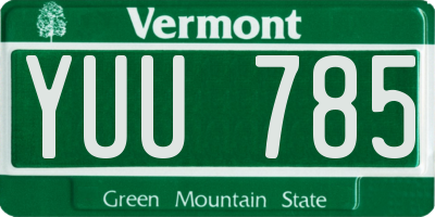 VT license plate YUU785