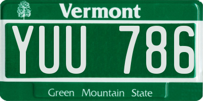 VT license plate YUU786