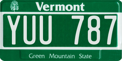 VT license plate YUU787