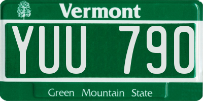 VT license plate YUU790