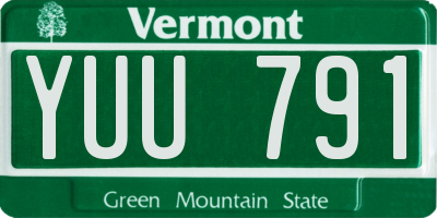 VT license plate YUU791