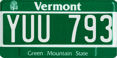 VT license plate YUU793