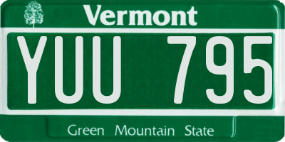VT license plate YUU795